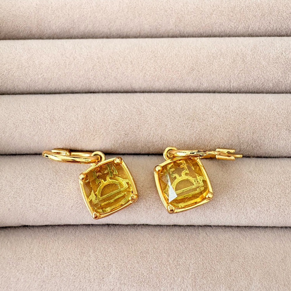 Vivienne Westwood Gold-Tone Yellow Jewel Drop Earrings